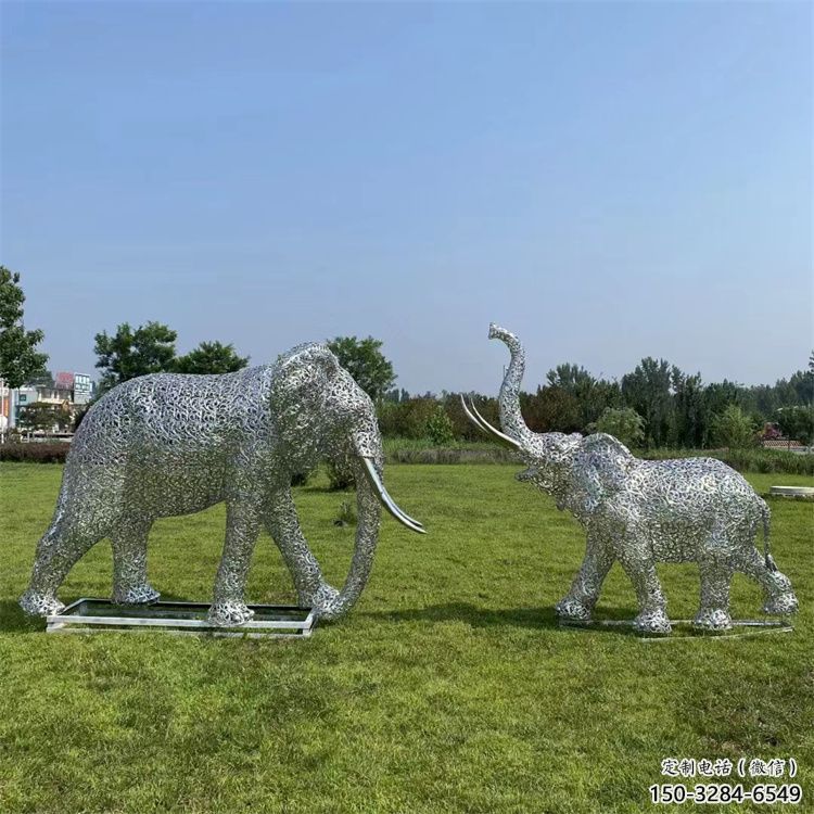 秦淮鏤空大象雕塑制造商，動物擺件，透雕大象雕塑定制