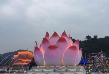 雙陽蓮花雕塑廠家，景區(qū)雕塑，水景蓮花噴泉雕塑精選