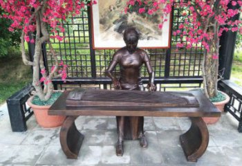 玄武彈古箏雕塑廠家，景觀概念，民俗人物雕塑通用