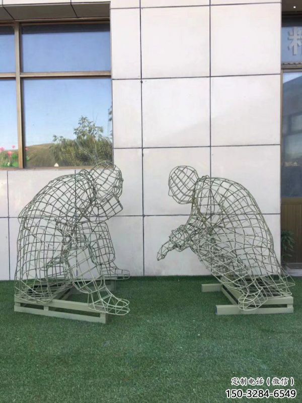 濱州鏤空對弈雕塑標準，廣場雕塑，鐵藝民俗人物雕塑供給