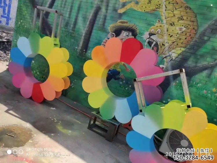 萬柏林金銀花雕塑廠家，景區雕塑，城市不銹鋼金銀花雕塑