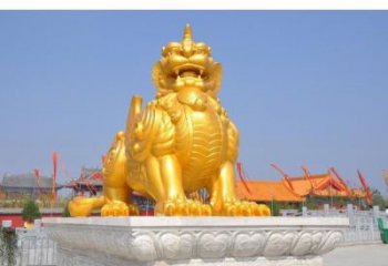 本溪廣場貔貅雕塑，動物彩繪雕塑，抽象效果