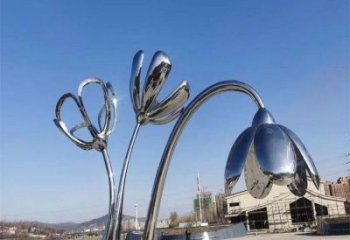 玉泉百合花雕塑承接，城市裝飾，大型不銹鋼百合花雕塑公司