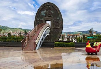 玉泉步行街古幣雕塑