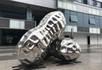 西吉花生雕塑制造，白鋼構件，不銹鋼花生雕塑提供