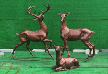 玉樹(shù)銅小鹿雕塑批發(fā)，鍛造工藝，小鹿銅雕塑承接