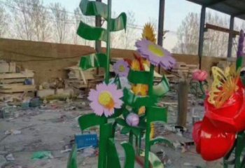 運城茉莉花雕塑訂做，城市雕塑，不銹鋼茉莉花雕塑廠