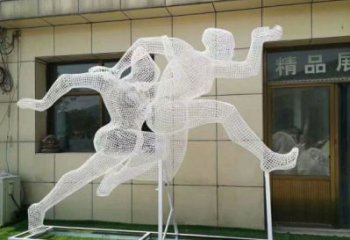 運(yùn)城鏤空體育雕塑供求，白鋼構(gòu)件，鐵藝人物雕塑觀賞型