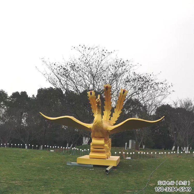 商洛鳳凰雕塑選用，美陳雕塑，鑄銅鳳凰雕塑工藝廠家