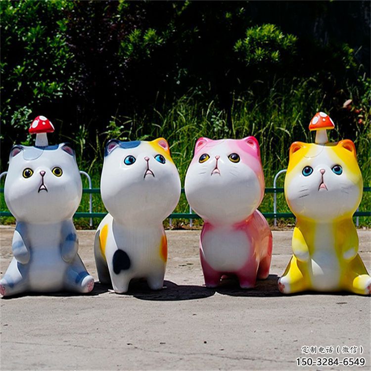資陽房地產(chǎn)貓咪雕塑，仿古動(dòng)漫雕塑，公園動(dòng)物制造