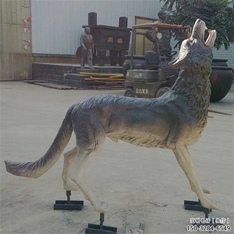 吐魯番銅狼雕塑廠家，銅雕動物狼，仿真工藝制作