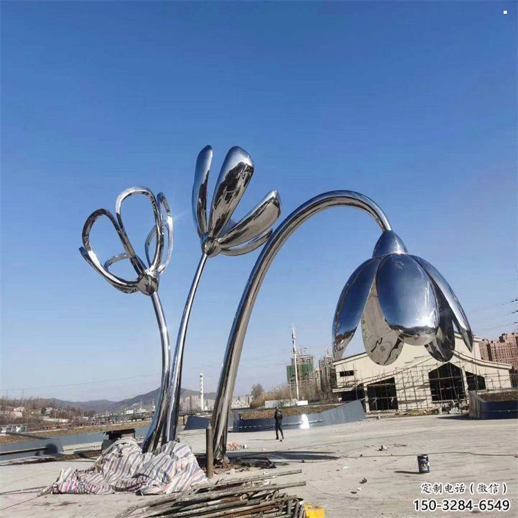 嘉興百合花雕塑承接，城市裝飾，大型不銹鋼百合花雕塑公司