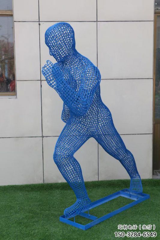 湖州鏤空跑步雕塑，標識雕塑，烤漆鐵藝人物雕塑優(yōu)選