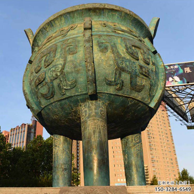 寧波鑄造三足圓鼎銅雕