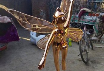 伊犁小精靈雕塑，抽象卡通雕塑，美陳人物擺件