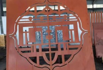 楚雄鏤空景墻雕塑，耐候鋼鏤空工藝設計