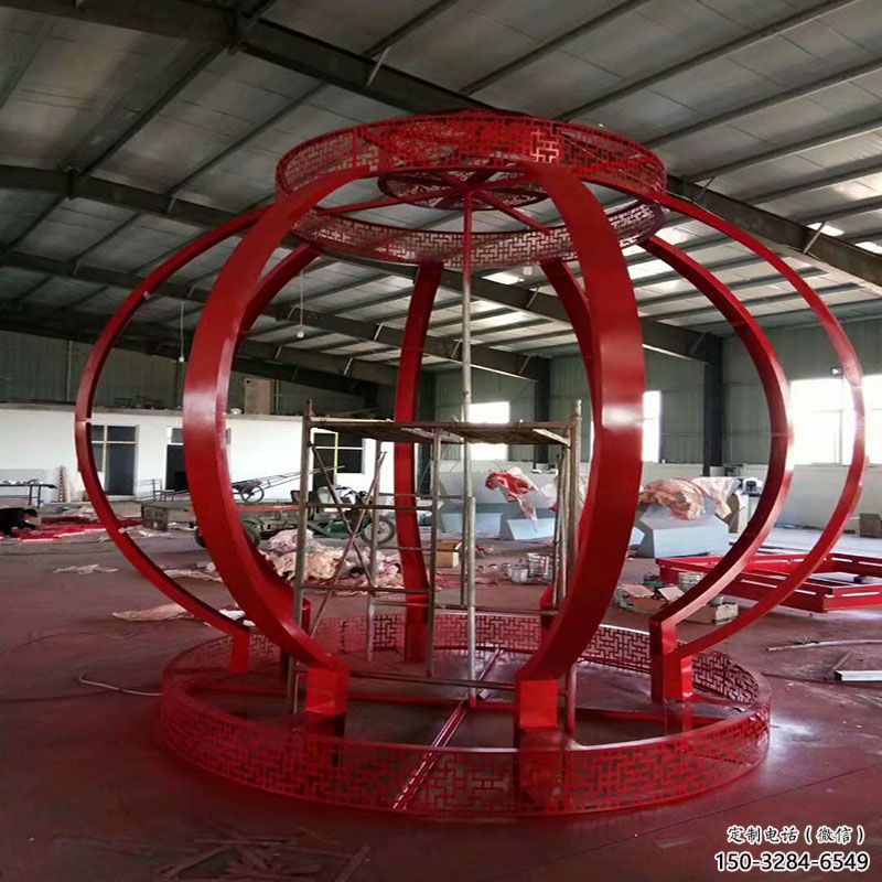 南岸景觀燈籠雕塑優選，陸地擺件，園林不銹鋼燈籠雕塑供應